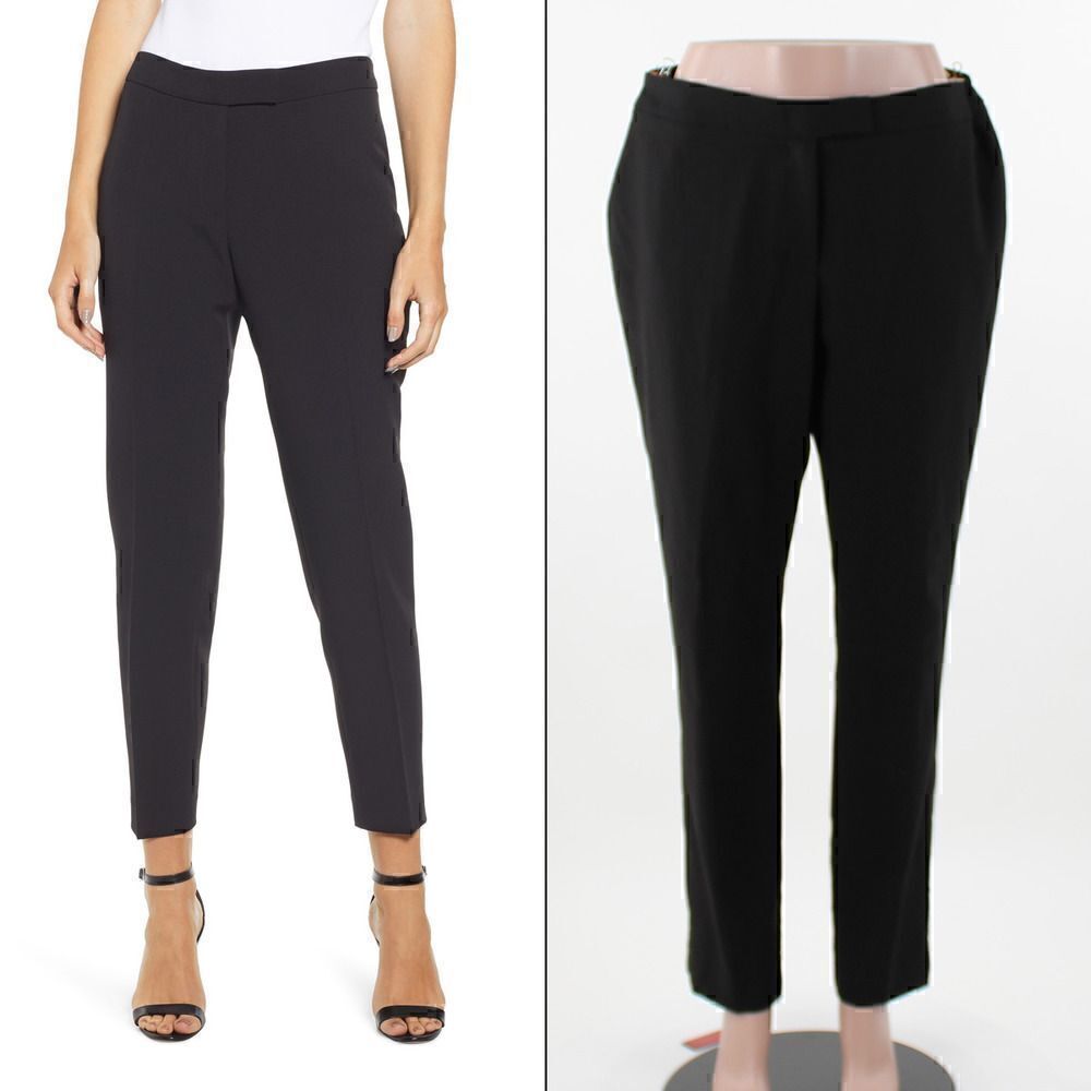 Anne Klein Cropped Straight-Leg Pants Anne Black